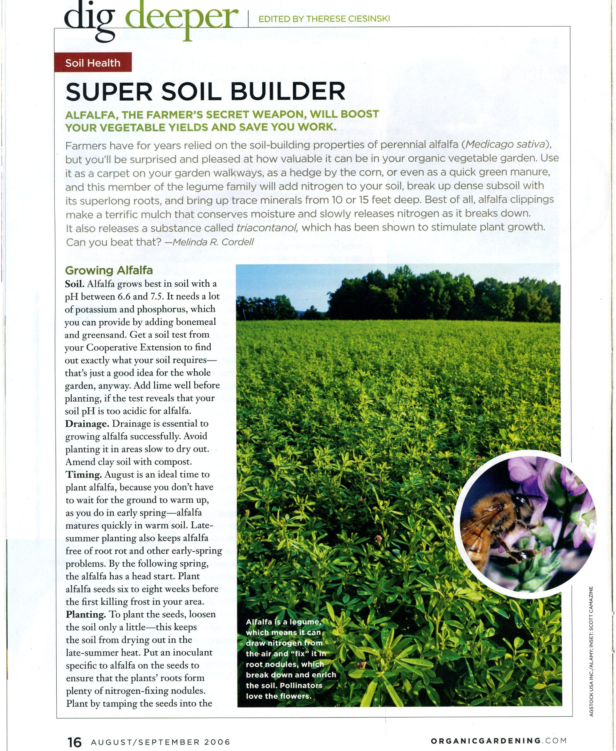 "Super Soil Builder" -- Organic Gardening